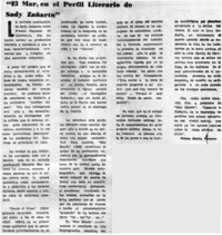 "El mar, en el perfil literario de Sady Zañartu"