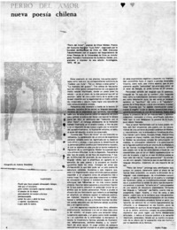 Perro del amor nueva poesía chilena