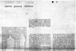 Perro del amor nueva poesía chilena