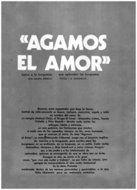 "Agamos el amor"