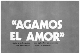 "Agamos el amor"