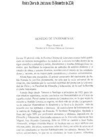 Sentido de un homenaje