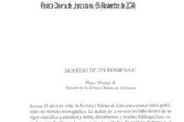Sentido de un homenaje
