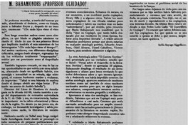 M. Bahamondes ¿profesor olvidado?