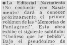 Memorias de pantagruel.