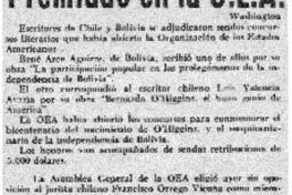 Historiador chileno premiado en la O.E.A.