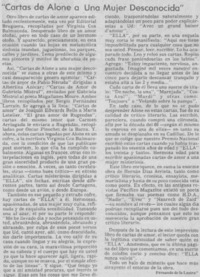 Cartas de Alone a una mujer desconocida"