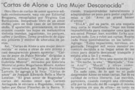 Cartas de Alone a una mujer desconocida"
