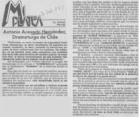 Antonio Acevedo Hernández, dramaturgo de Chile