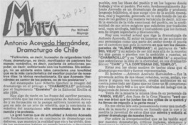 Antonio Acevedo Hernández, dramaturgo de Chile