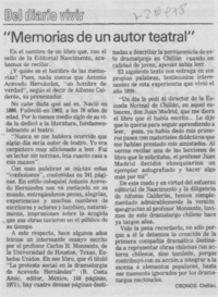 Memorias de un autor teatral"