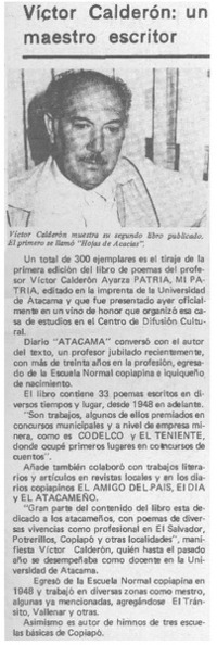 Víctor Calderón: un maestro escritor.