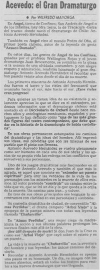 Acevedo: el gran dramaturgo