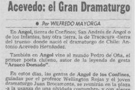 Acevedo: el gran dramaturgo