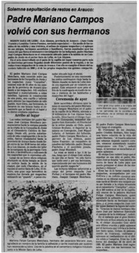 Padre Mariano Campos volvió con sus hermanos
