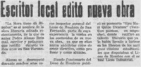 Escritor local editó nueva obra.