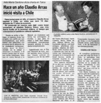 Hace un año Claudio Arrau inició visita a Chile.