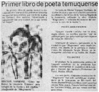 Primer libro de poeta temuquense.