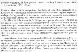 Bernardo O'Higgins. El buen genio de América.