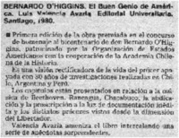 Bernardo O'Higgins. El buen genio de América.