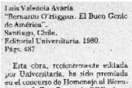 "Bernardo O'Higgins. El buen genio de América".