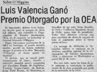 Luis Valencia ganó premio otorgado por la OEA.