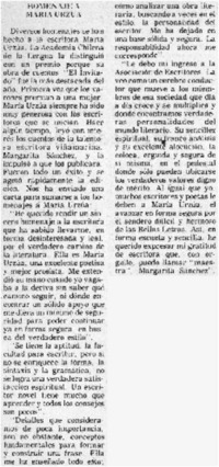 Homenaje a María Urzúa