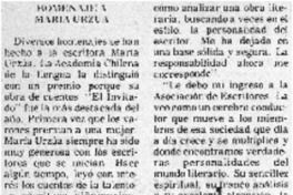 Homenaje a María Urzúa