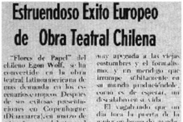 Estruendoso éxito europeo de obra teatral chilena.