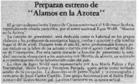 Preparan estreno de "Alamos en la azotea".