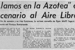 "Alamos en la azotea" en escenario al aire libre.