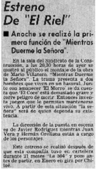 Anoche se realizó la primera función de "Mientras duerme la Señora".