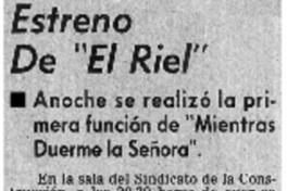 Anoche se realizó la primera función de "Mientras duerme la Señora".