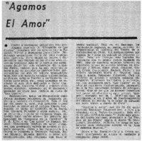 "Agamos el amor".