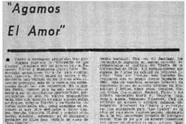 "Agamos el amor".