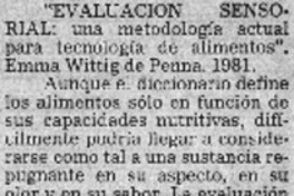 "Evaluación sensorial".