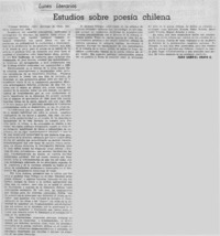 Estudios sobre poesía chilena
