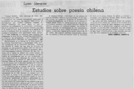 Estudios sobre poesía chilena