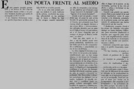 Un Poeta frente al medio.