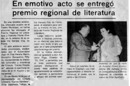 Emotivo acto se entregó premio regional de literatura.
