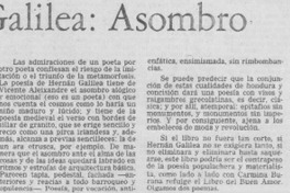 Hernán Galilea, Asombro