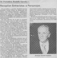 Recopilan entrevistas a personajes.