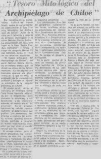 Tesoro mitológico del archipiélago de Chiloé".