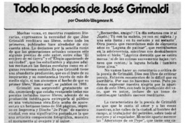 Toda la poesía de José Grimaldi
