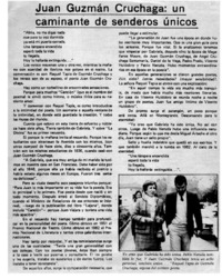 Juan Guzmán Cruchaga: un caminante de senderos únicos.