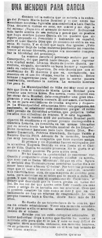 Una mención para García