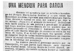 Una mención para García