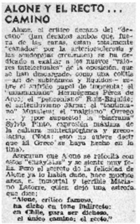 Alone y el recto...camino.