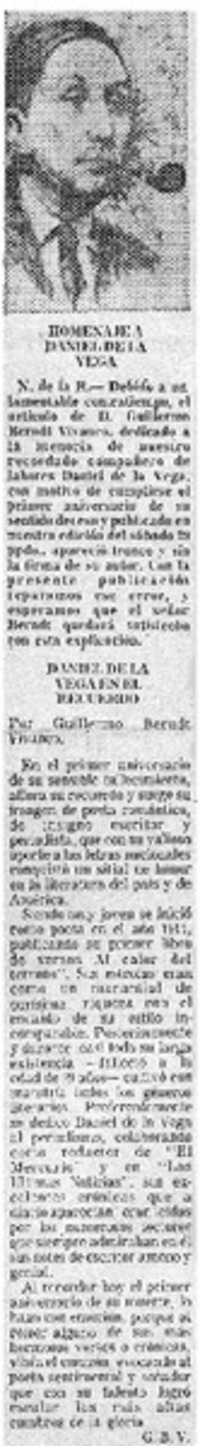 Homenaje a Daniel de la Vega