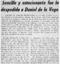 Sencilla y emocionante fue la despedida a Daniel de la Vega